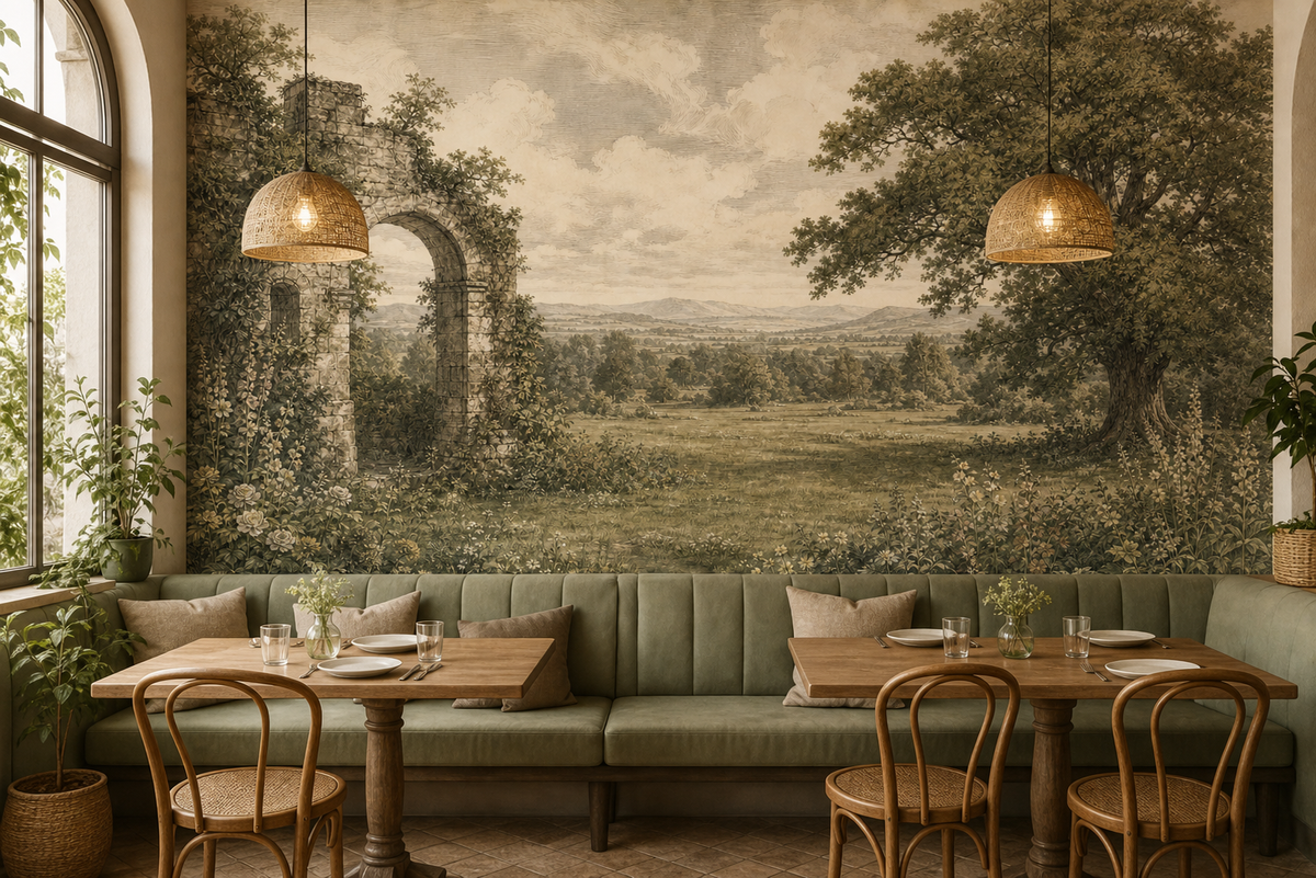 Gray English Wallpaper Mural product view