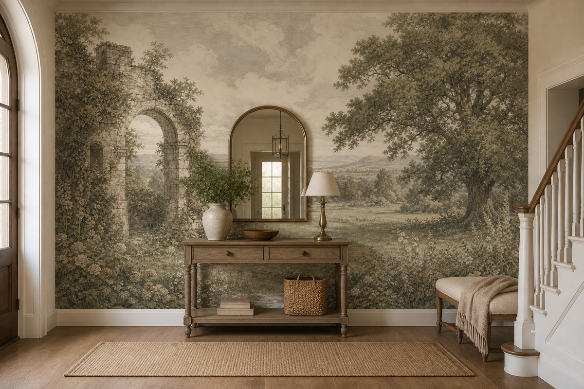 Gray English Wallpaper Mural product view