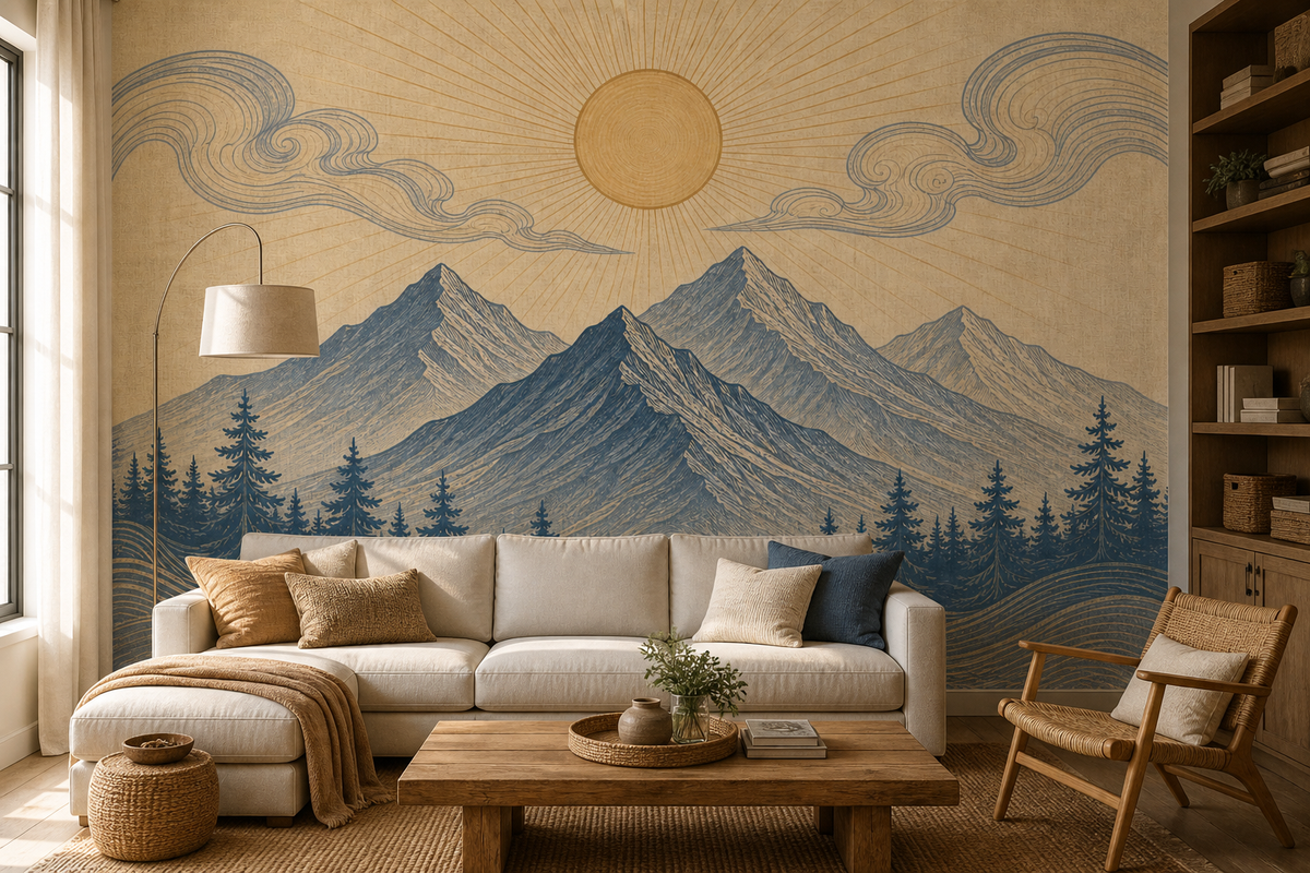 Gray Mountain Wallpaper Mural product view
