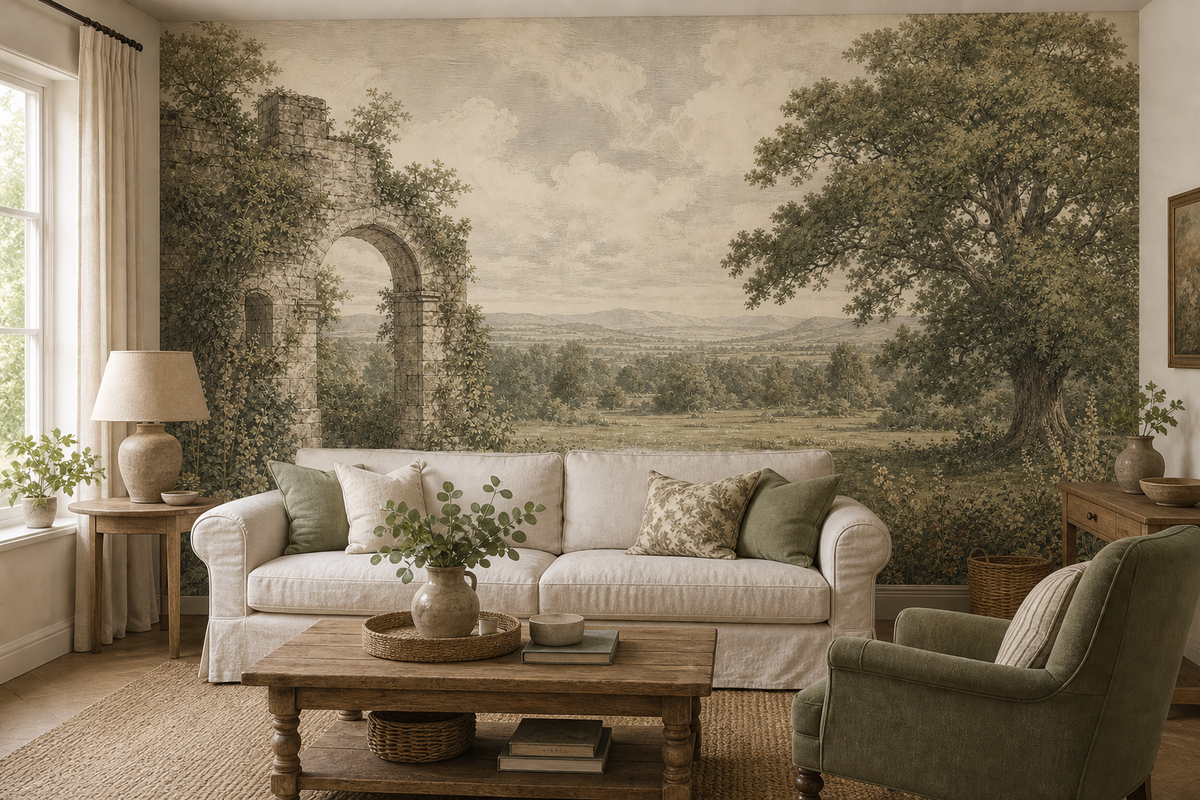 Gray English Wallpaper Mural product view