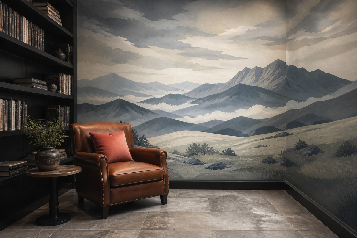 Gray Misty Wallpaper Mural product view
