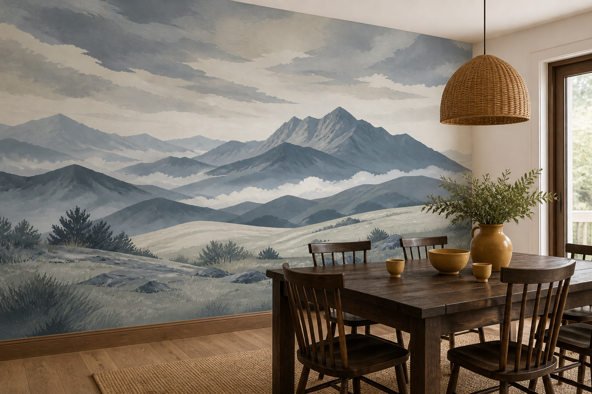 Gray Misty Wallpaper Mural product view