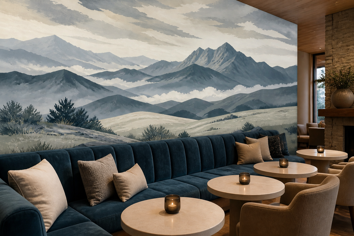 Gray Misty Wallpaper Mural product view