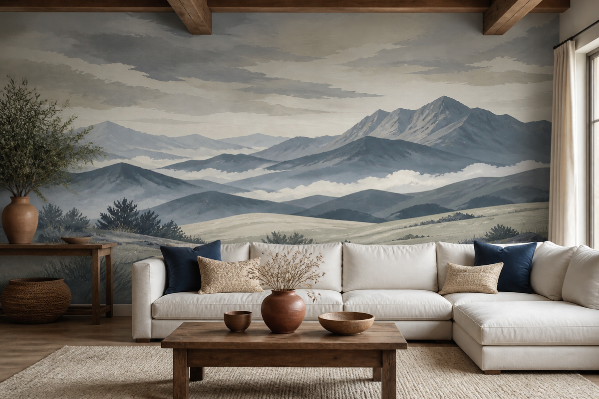 Gray Misty Wallpaper Mural product view