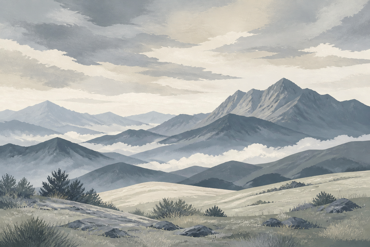 Gray Misty Wallpaper Mural product view