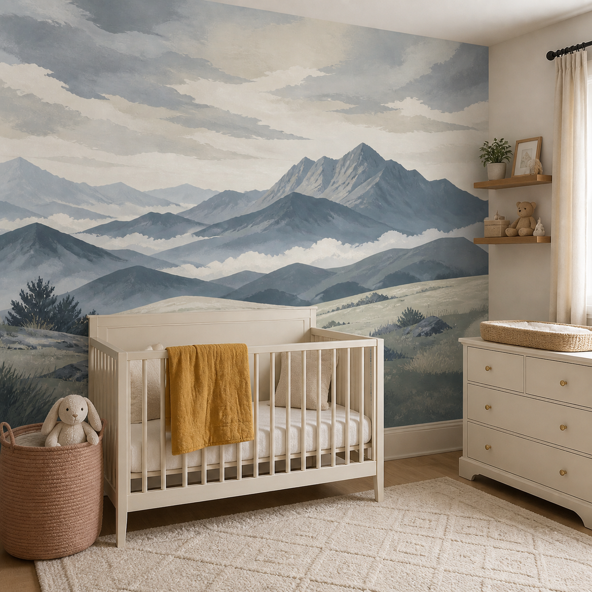 Gray Misty Wallpaper Mural product view