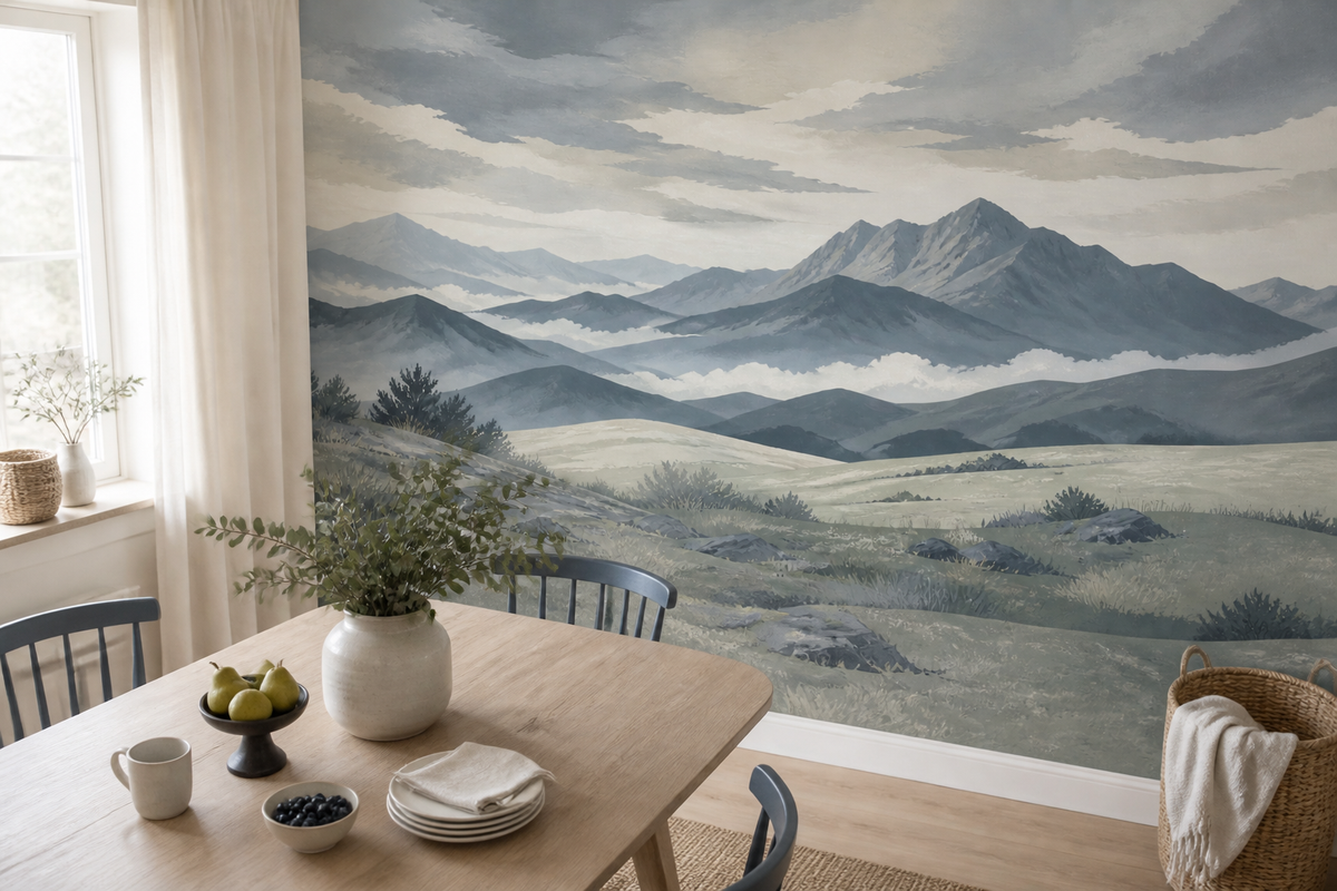Gray Misty Wallpaper Mural product view