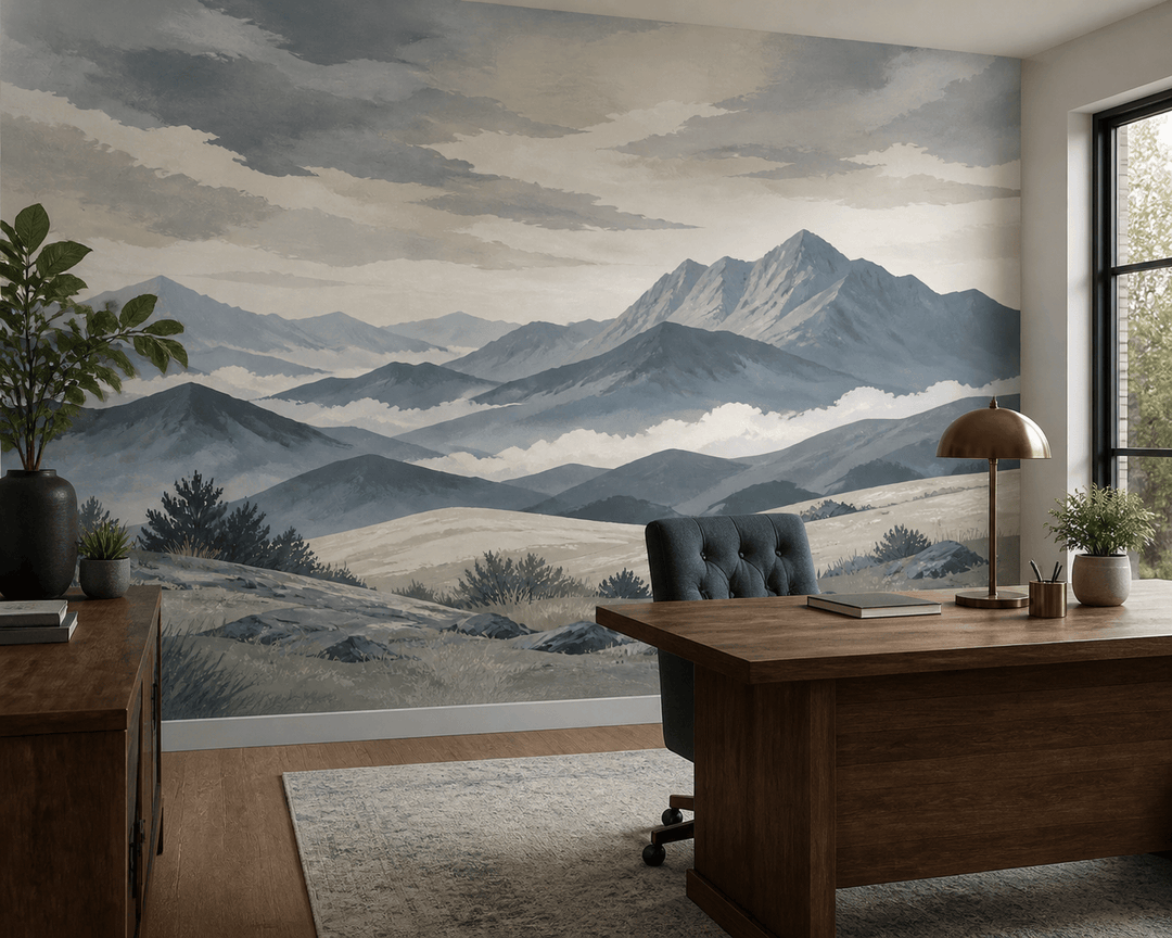 Gray Misty Wallpaper Mural product view