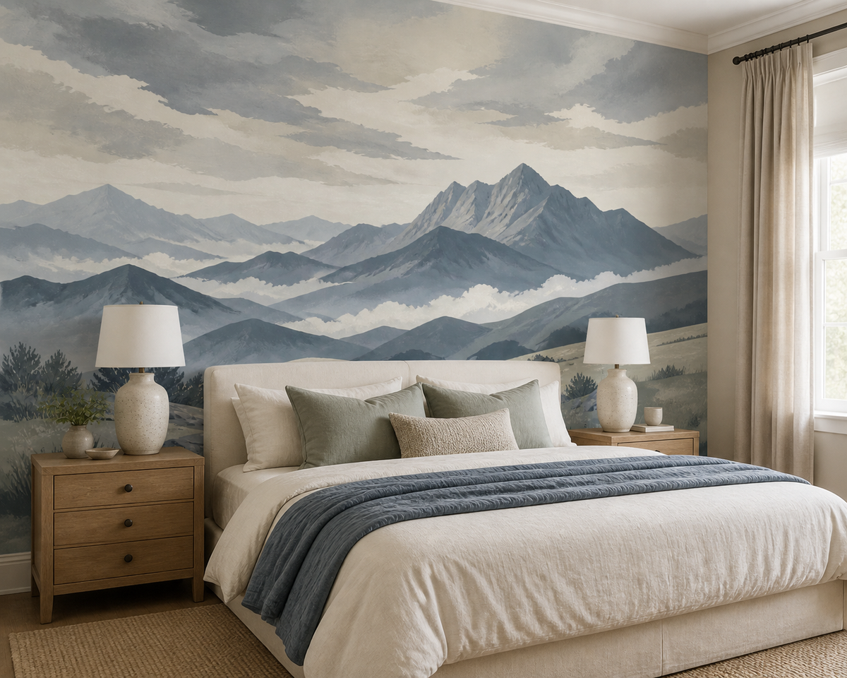 Gray Misty Wallpaper Mural product view