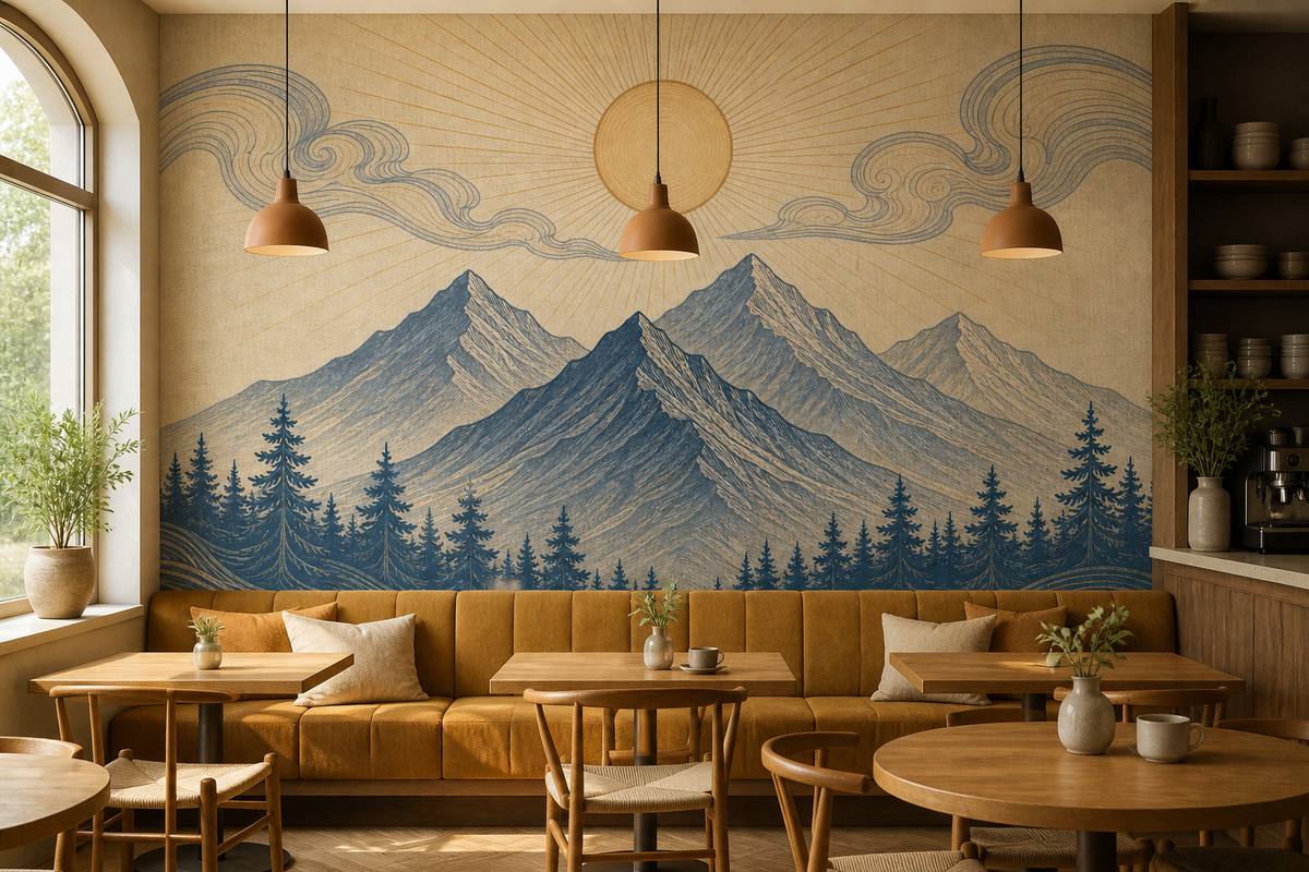 Gray Mountain Wallpaper Mural product view