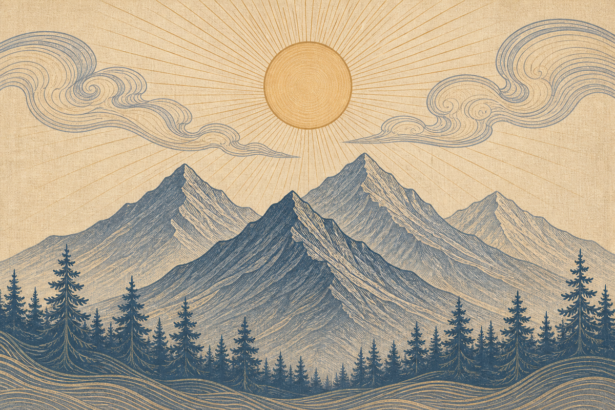 Gray Mountain Wallpaper Mural product view