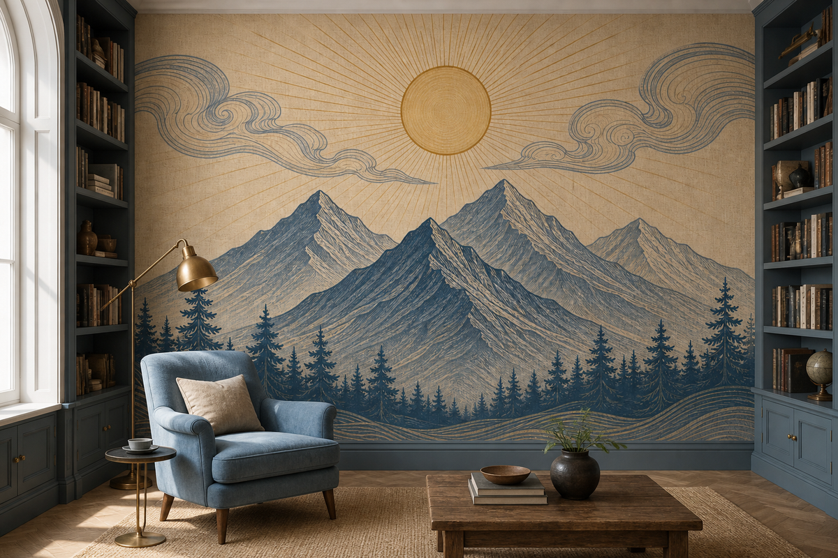 Gray Mountain Wallpaper Mural product view