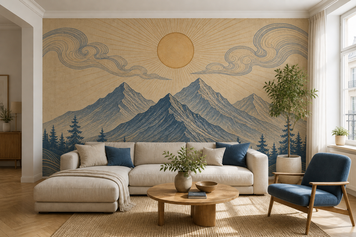 Gray Mountain Wallpaper Mural product view