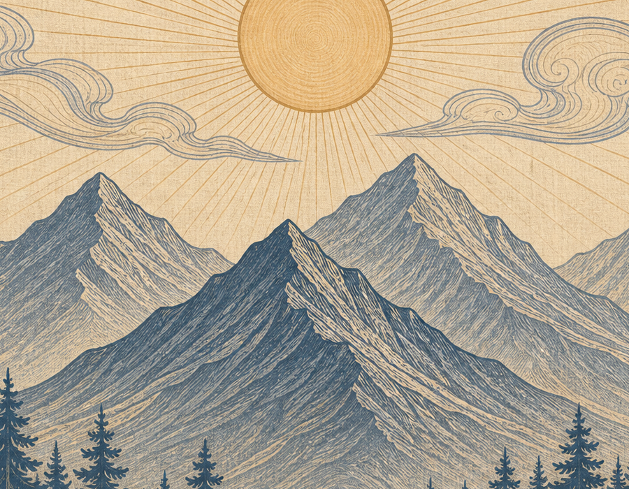 Gray Mountain Wallpaper Mural product view