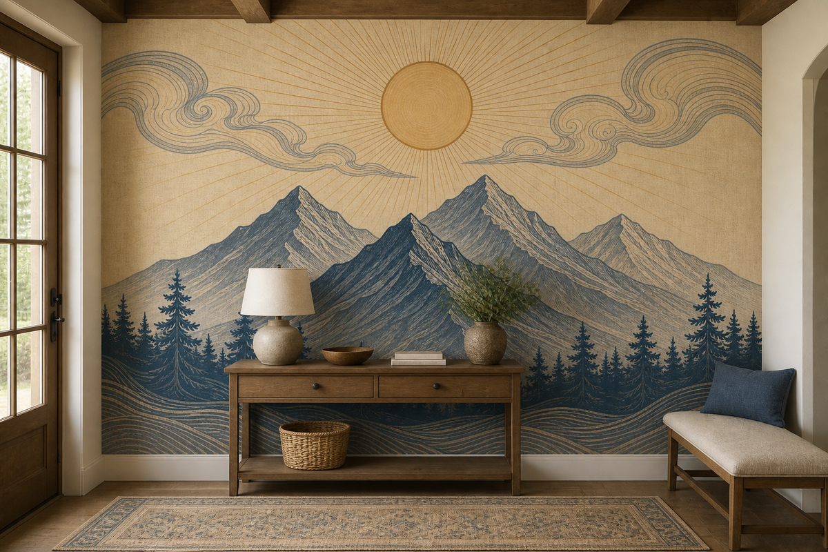 Gray Mountain Wallpaper Mural product view