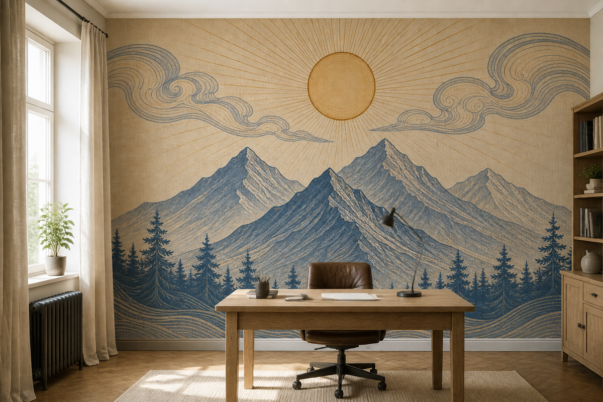 Gray Mountain Wallpaper Mural product view
