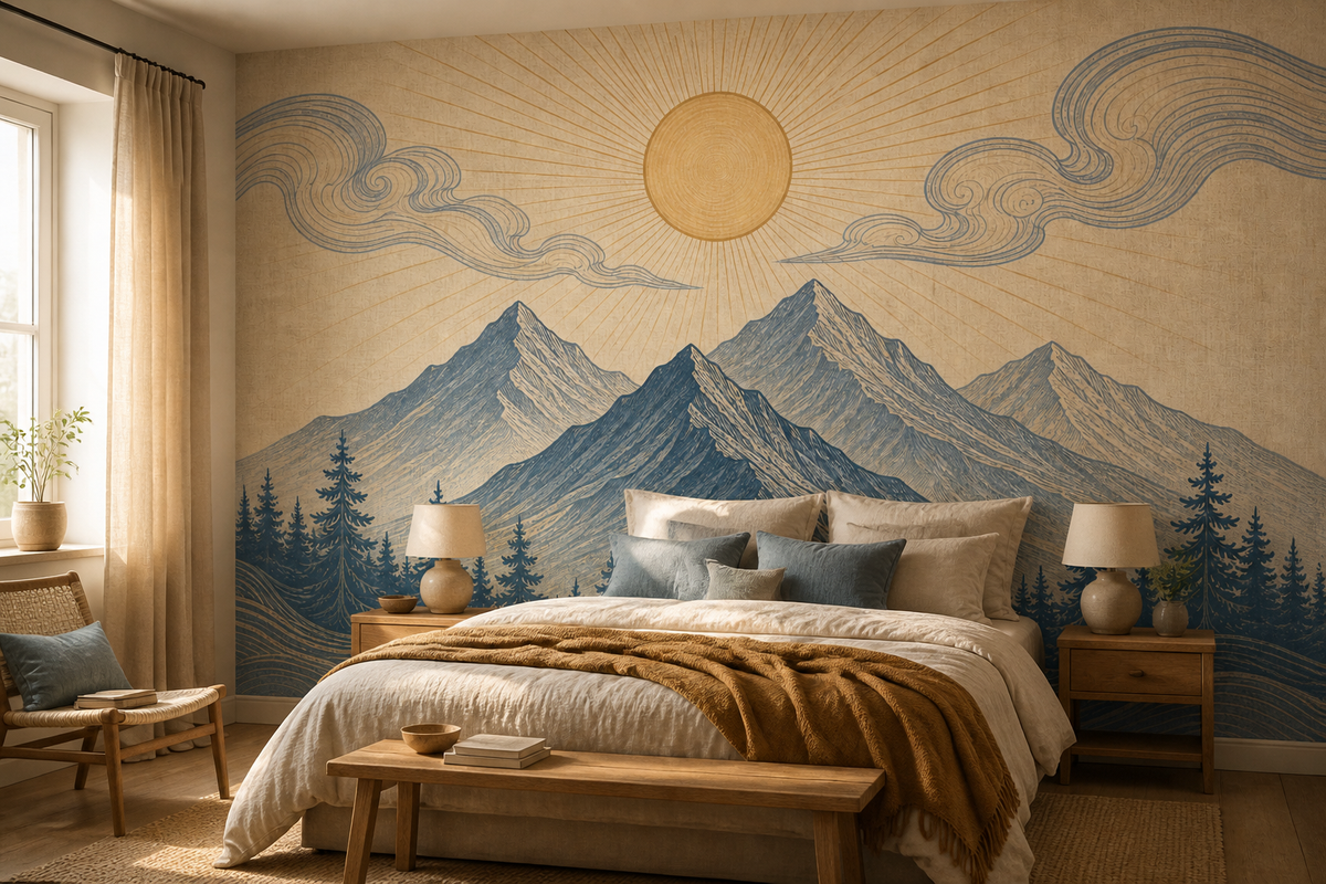 Gray Mountain Wallpaper Mural product view