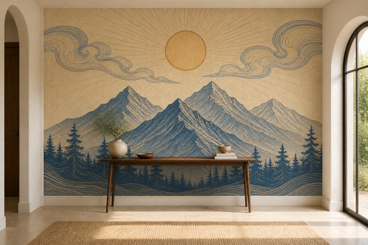 Gray Mountain Wallpaper Mural product view