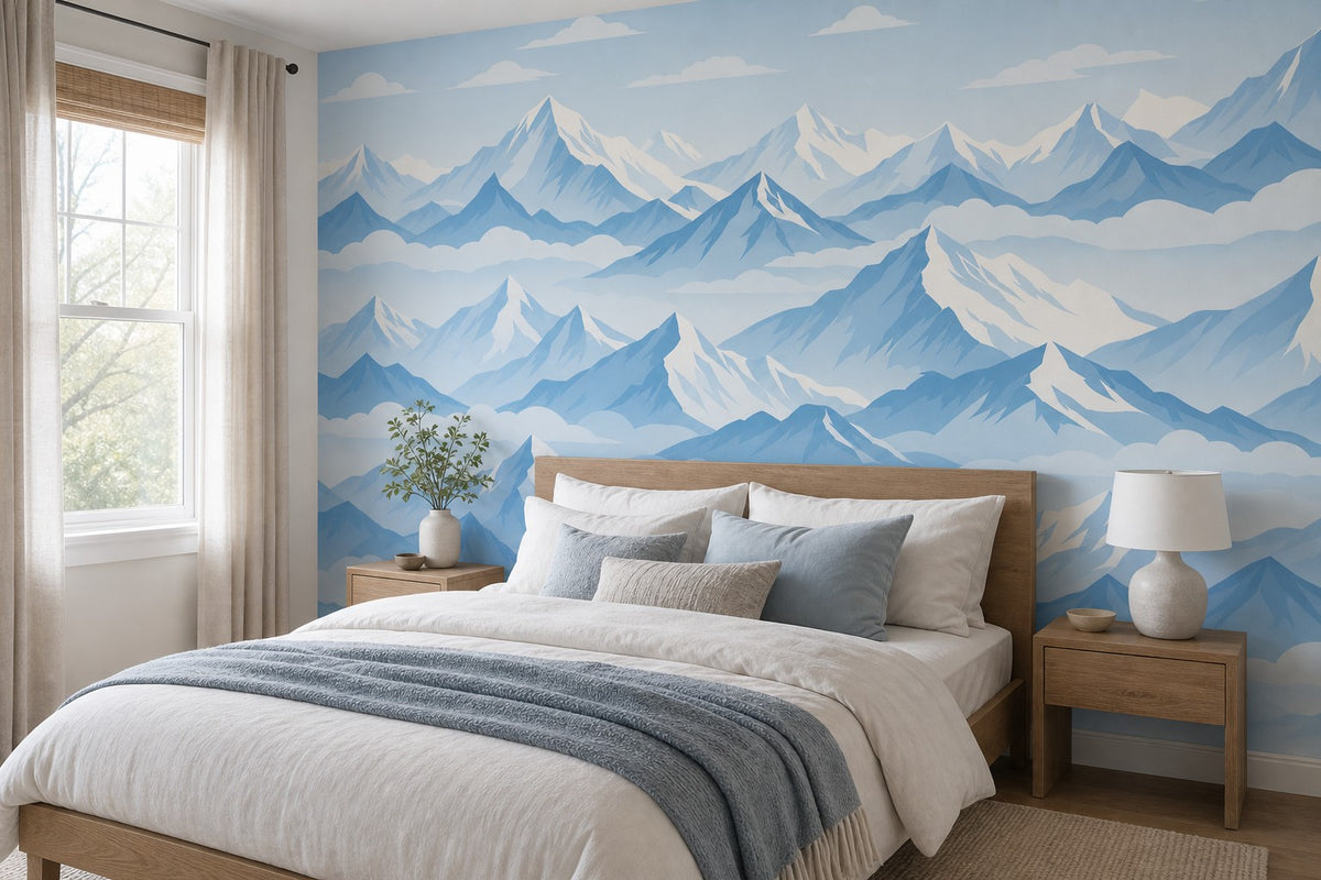 Gray Snowy Peak Wallpaper Mural product view