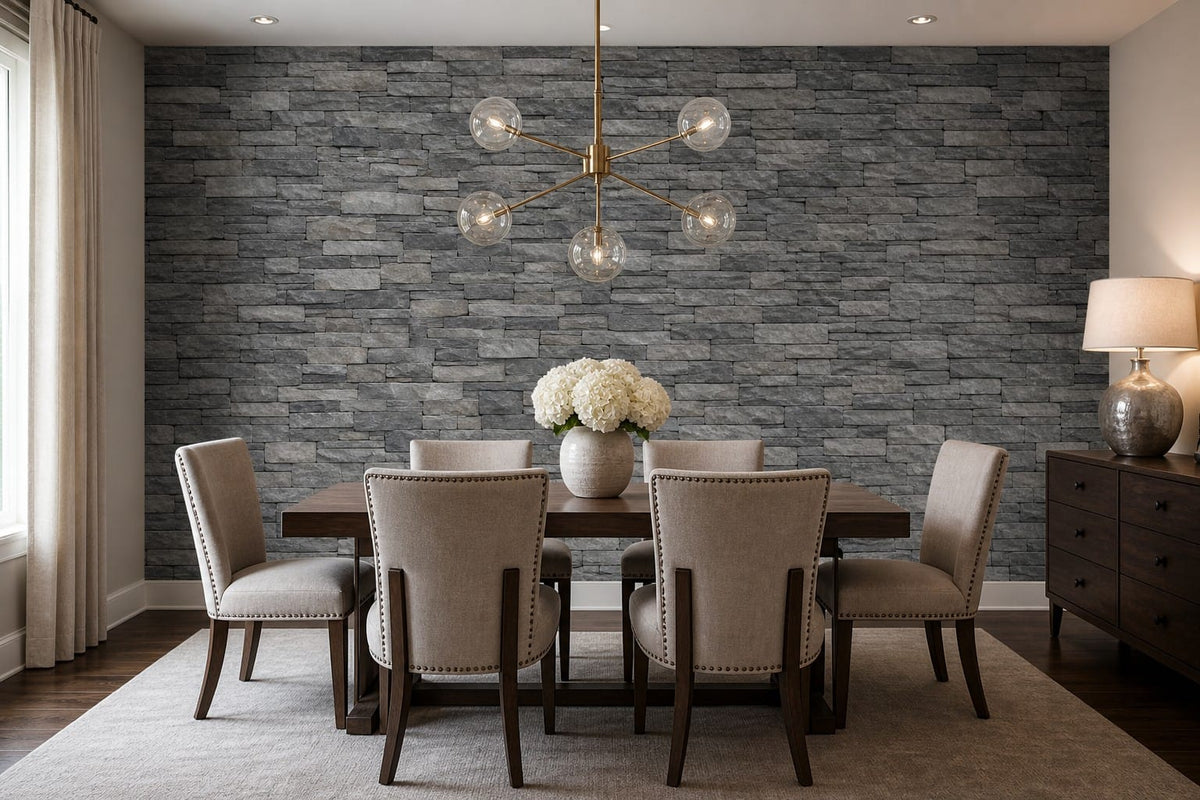 Gray Stacked Wallpaper Mural product view