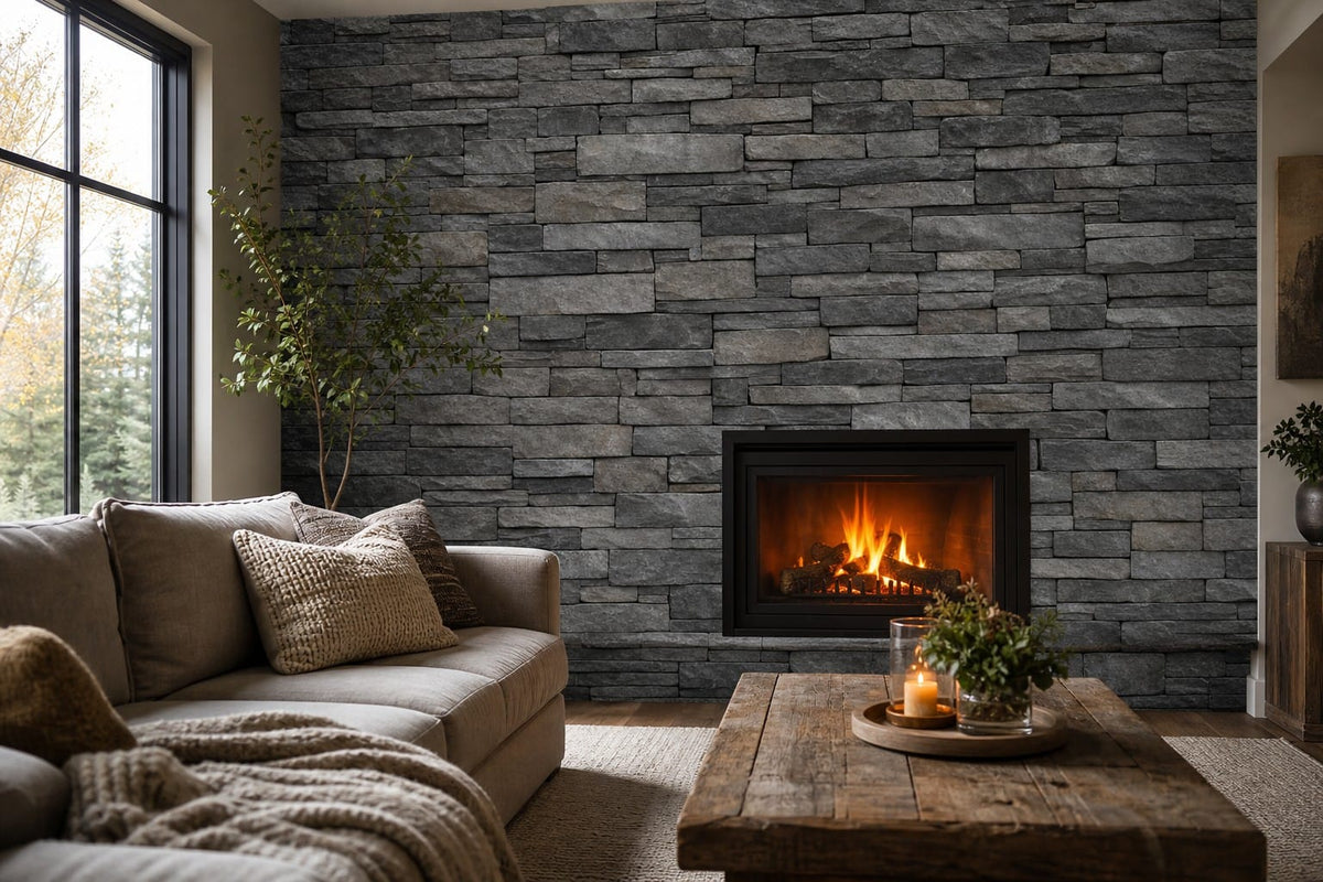 Gray Stacked Wallpaper Mural product view