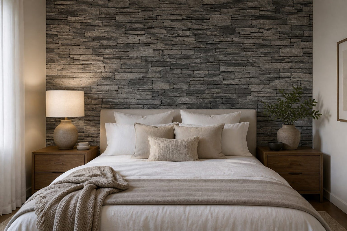 Gray Stacked Wallpaper Mural product view