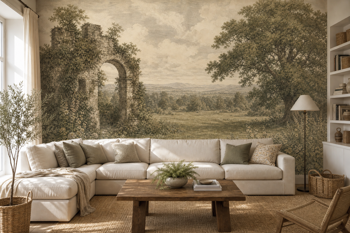 Gray English Wallpaper Mural product view
