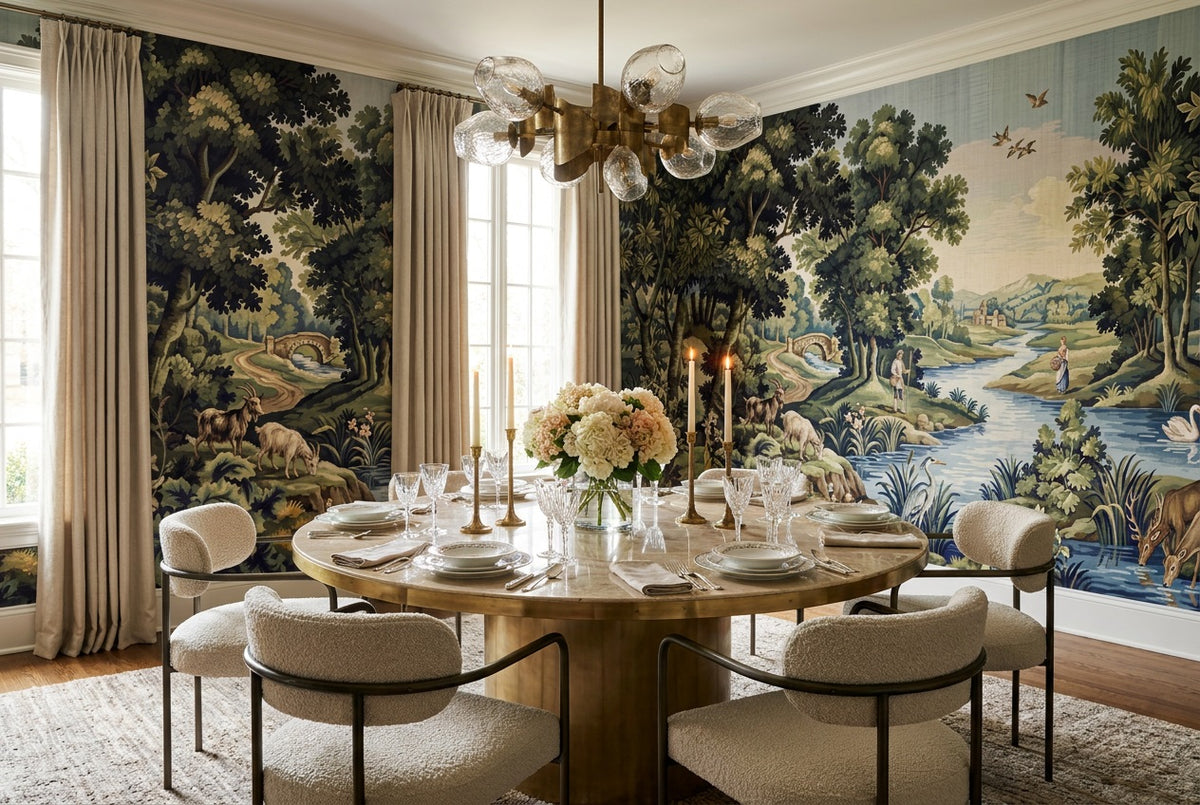 green animals dining custom peel and stick non woven vinyl removable wallpaper mural