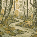 Green Blockprint Wallpaper Mural
