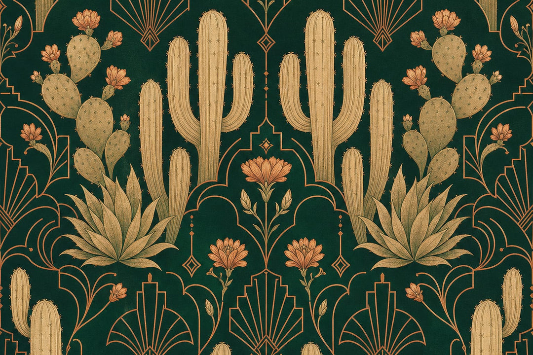 Green Cactus Wallpaper Mural product view