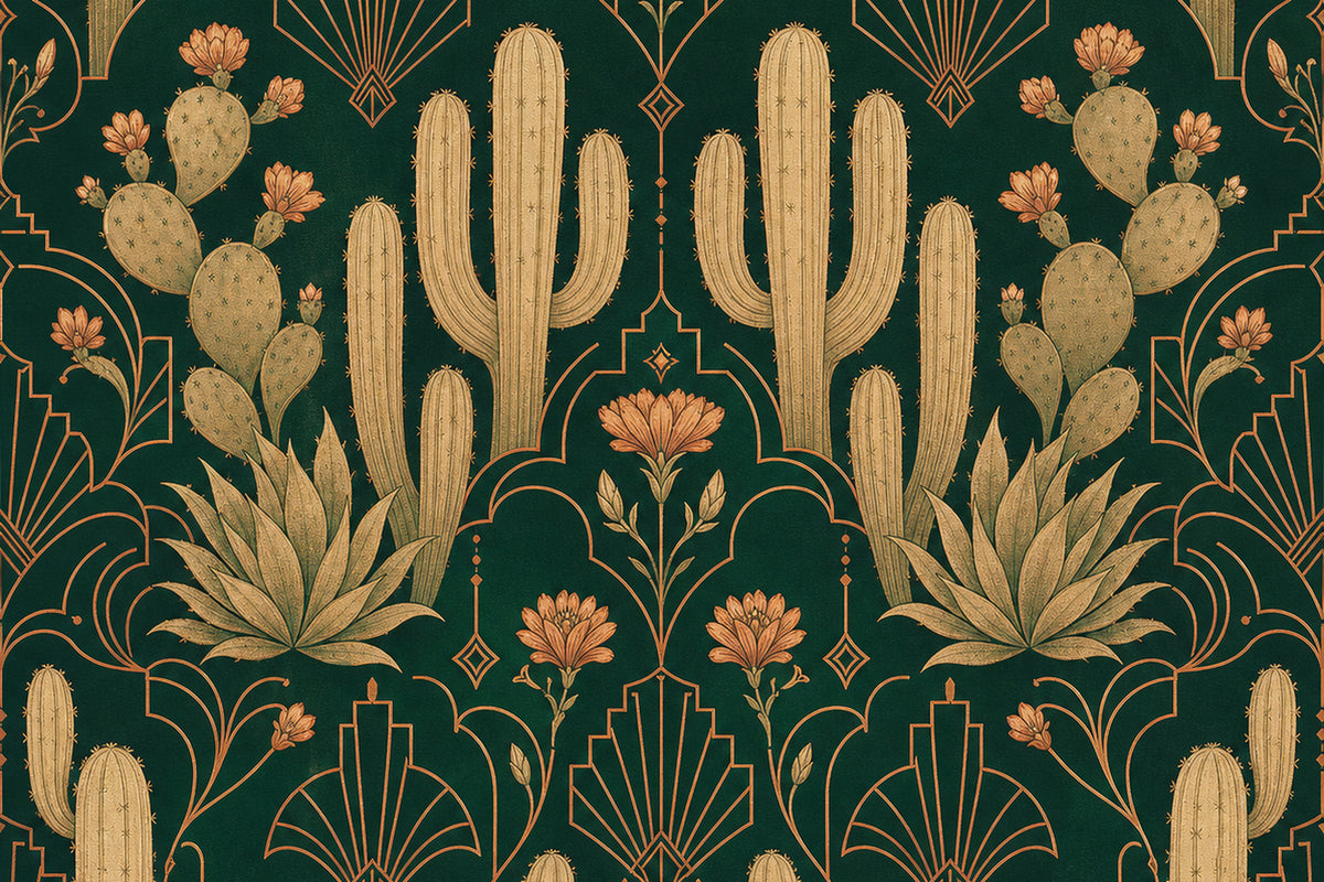 Green Cactus Wallpaper Mural product view
