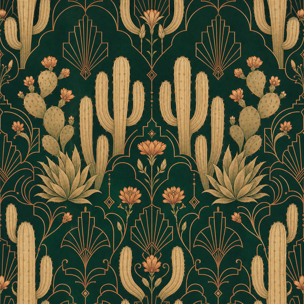 Green Cactus Wallpaper Mural product view