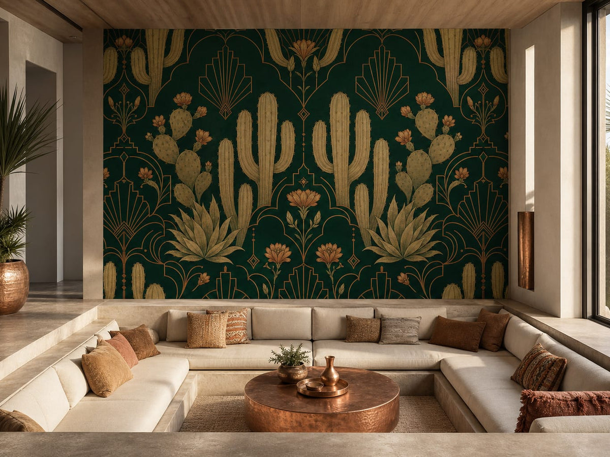 Green Cactus Wallpaper Mural product view