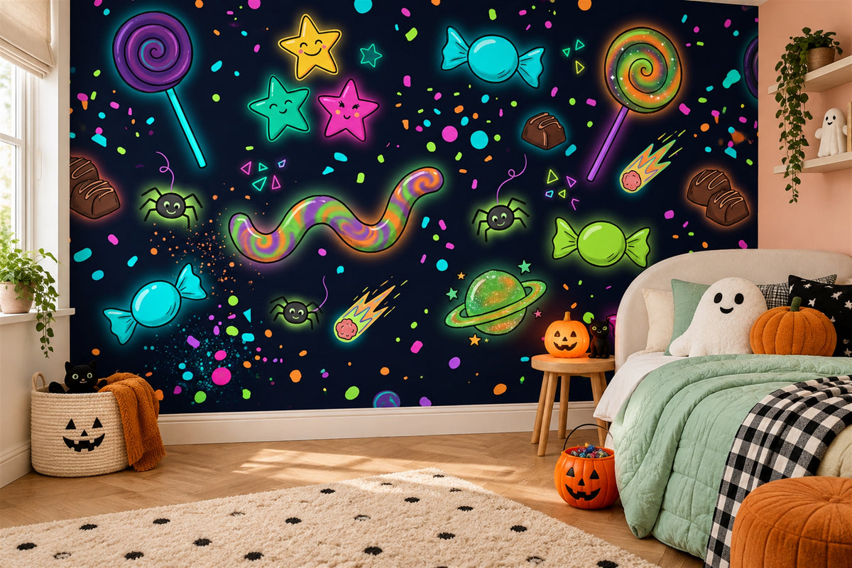 green candy wallpaper mural kids room custom removable non woven vinyl peel and stick