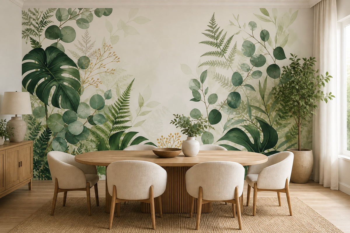 Green Botanical Wallpaper Mural product view