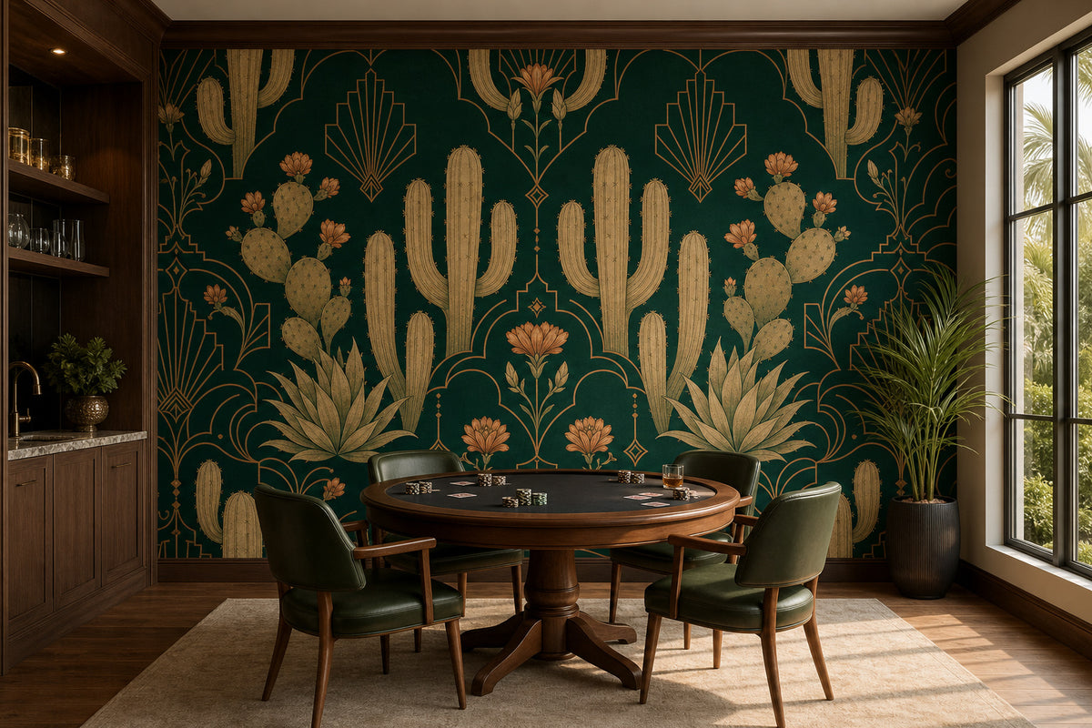 Green Cactus Wallpaper Mural product view