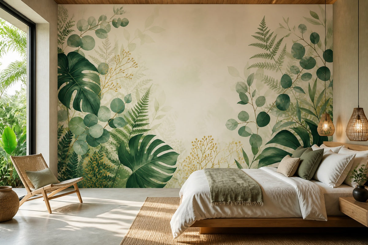 Green Botanical Wallpaper Mural product view