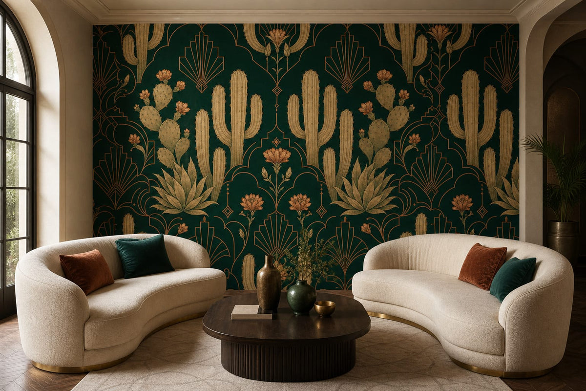 Green Cactus Wallpaper Mural product view
