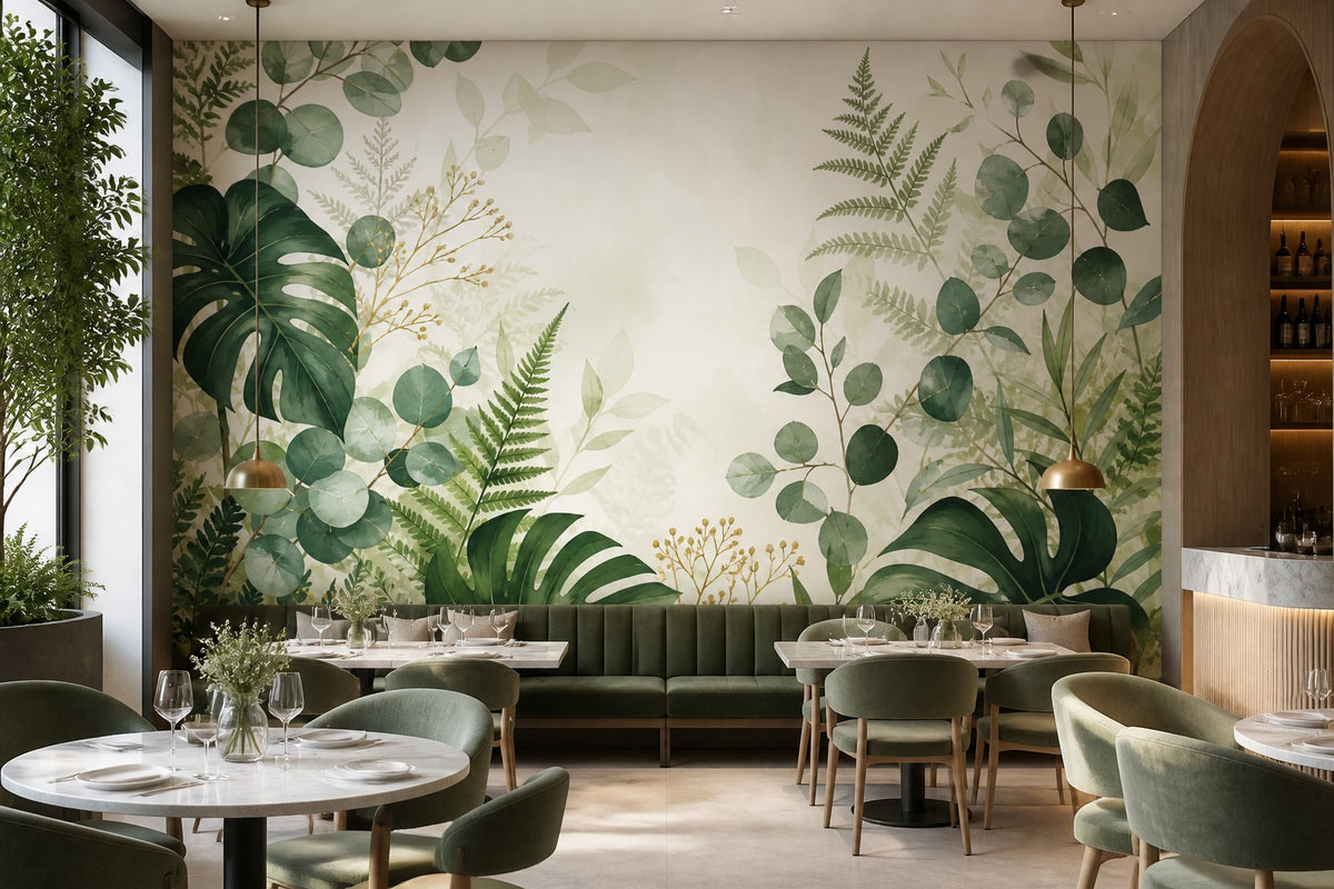 Green Botanical Wallpaper Mural product view
