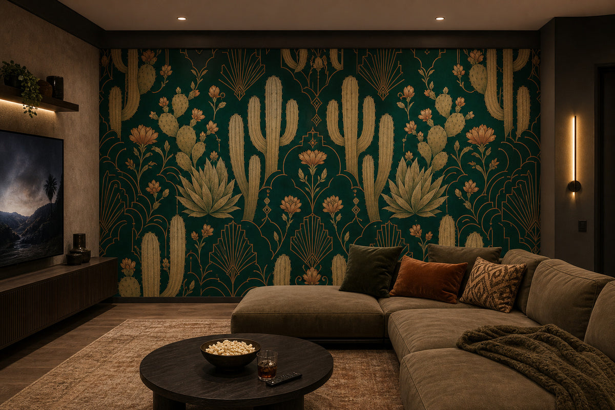 Green Cactus Wallpaper Mural product view