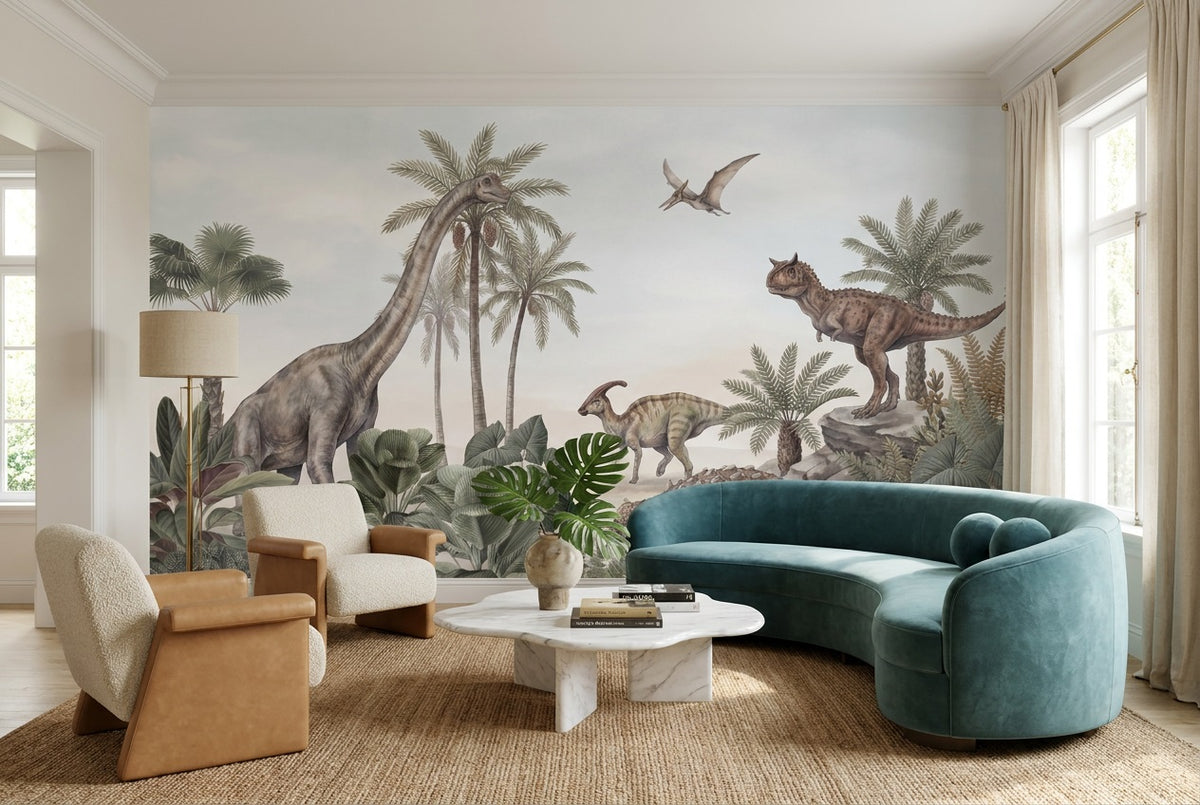 green dinosaur lounge custom self adhesive non woven vinyl removable wallpaper mural