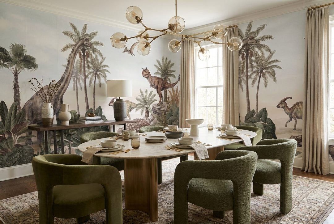green dinosaur wallpaper mural custom self adhesive dining removable non woven vinyl