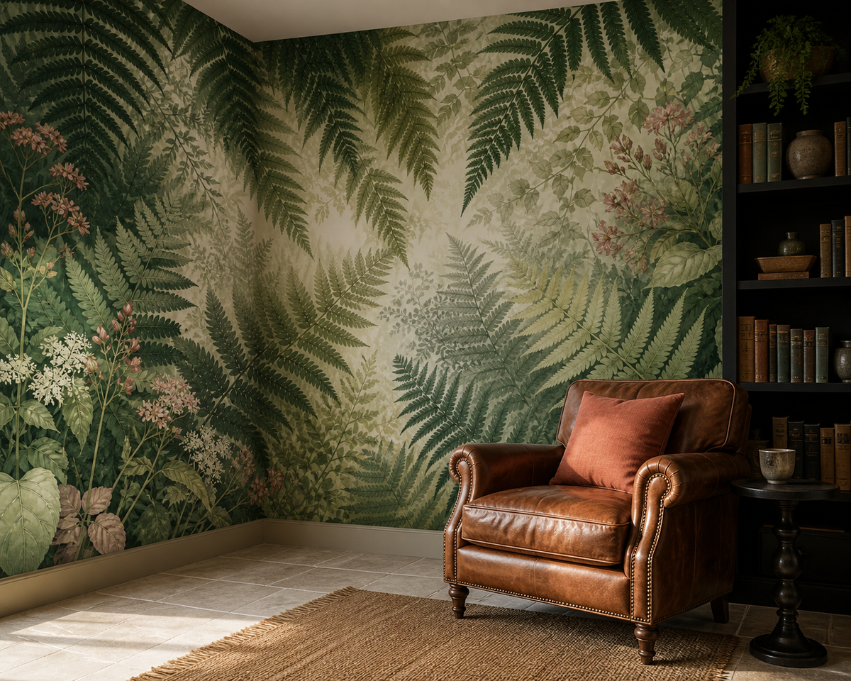 Green Fern Wallpaper Mural product view