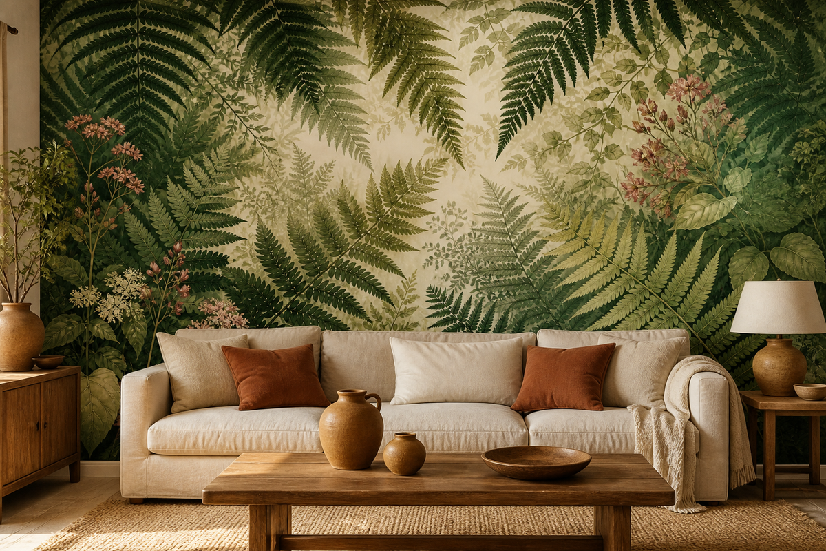 Green Fern Wallpaper Mural product view