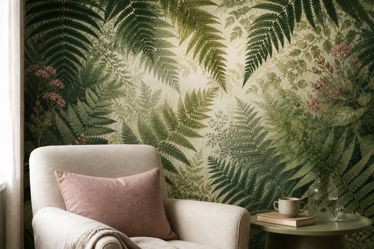 Green Fern Wallpaper Mural product view