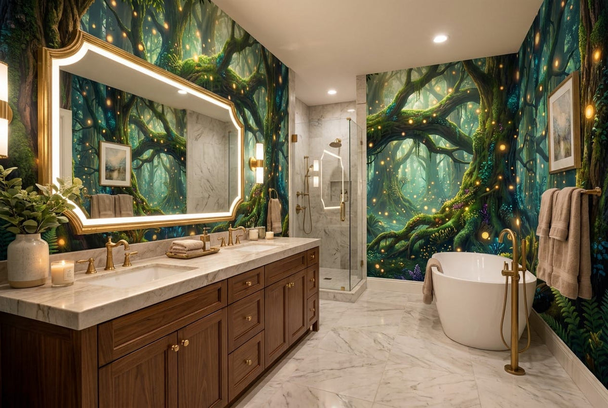 Enchanted Firefly Forest Wallpaper Mural