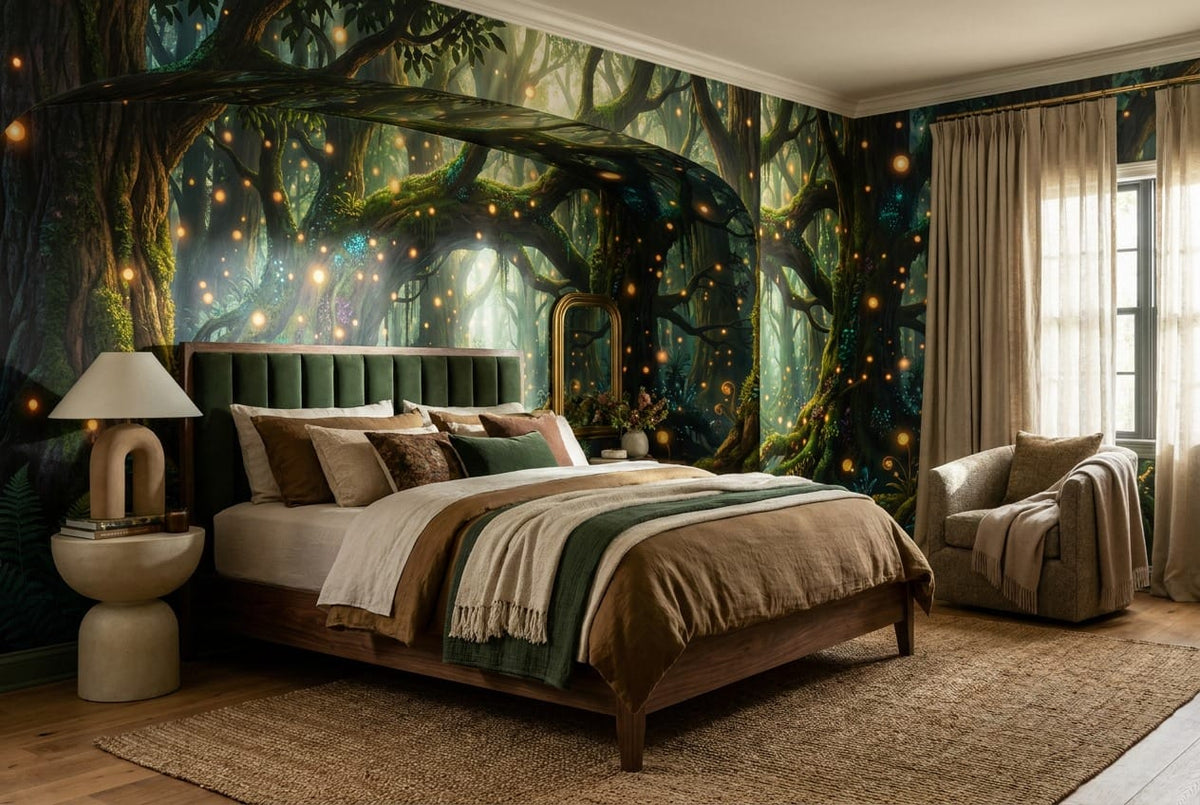 Enchanted Firefly Forest Wallpaper Mural