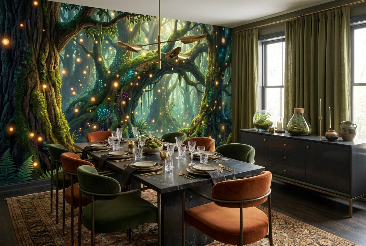 Enchanted Firefly Forest Wallpaper Mural