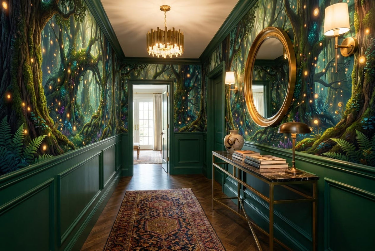 Enchanted Firefly Forest Wallpaper Mural