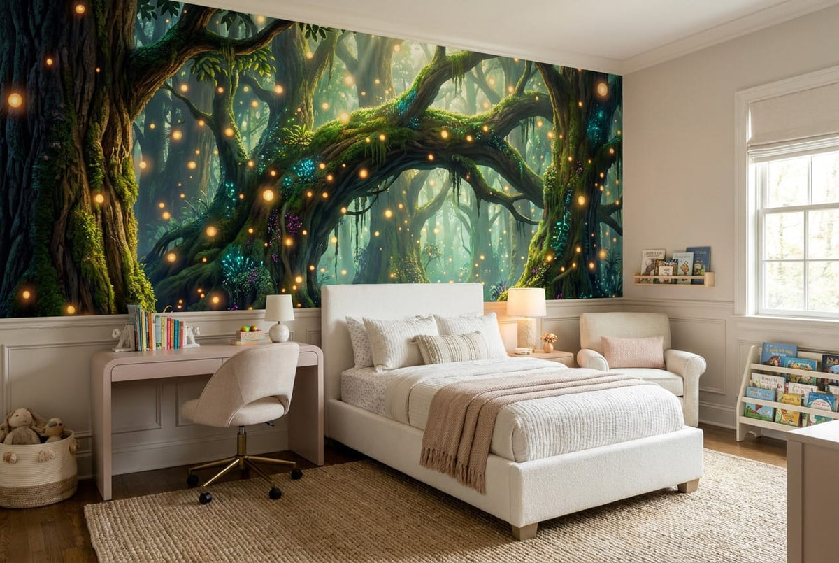 Enchanted Firefly Forest Wallpaper Mural